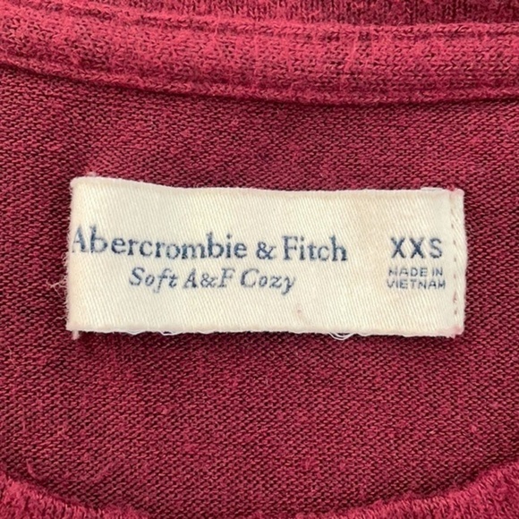 ABERCROMBIE & FITCH | Women’s Burgundy Soft A&F Cozy Long Sleeve Shirt Size XXS - Picture 4 of 6